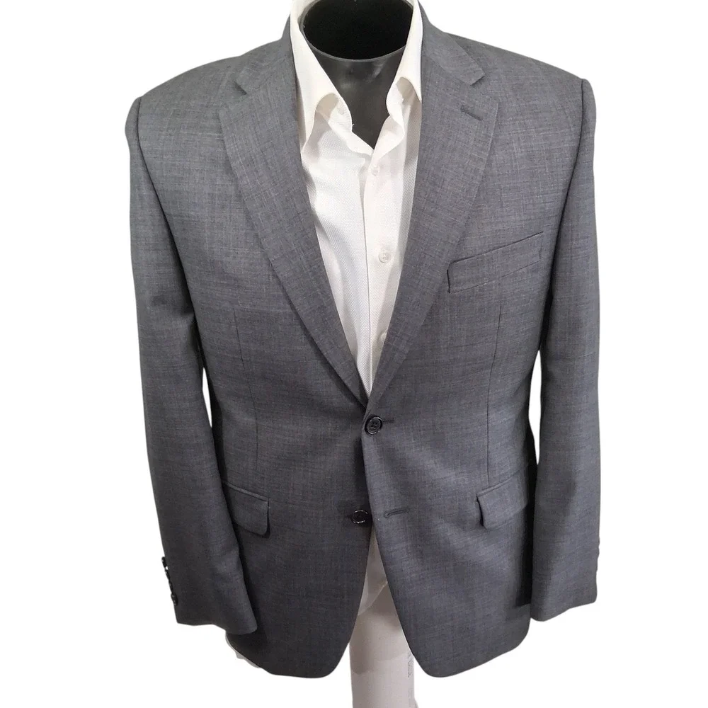 Lauren Ralph Lauren Sport Coat 38S Gray Crosshatch Wool Natural Stretch Blazer